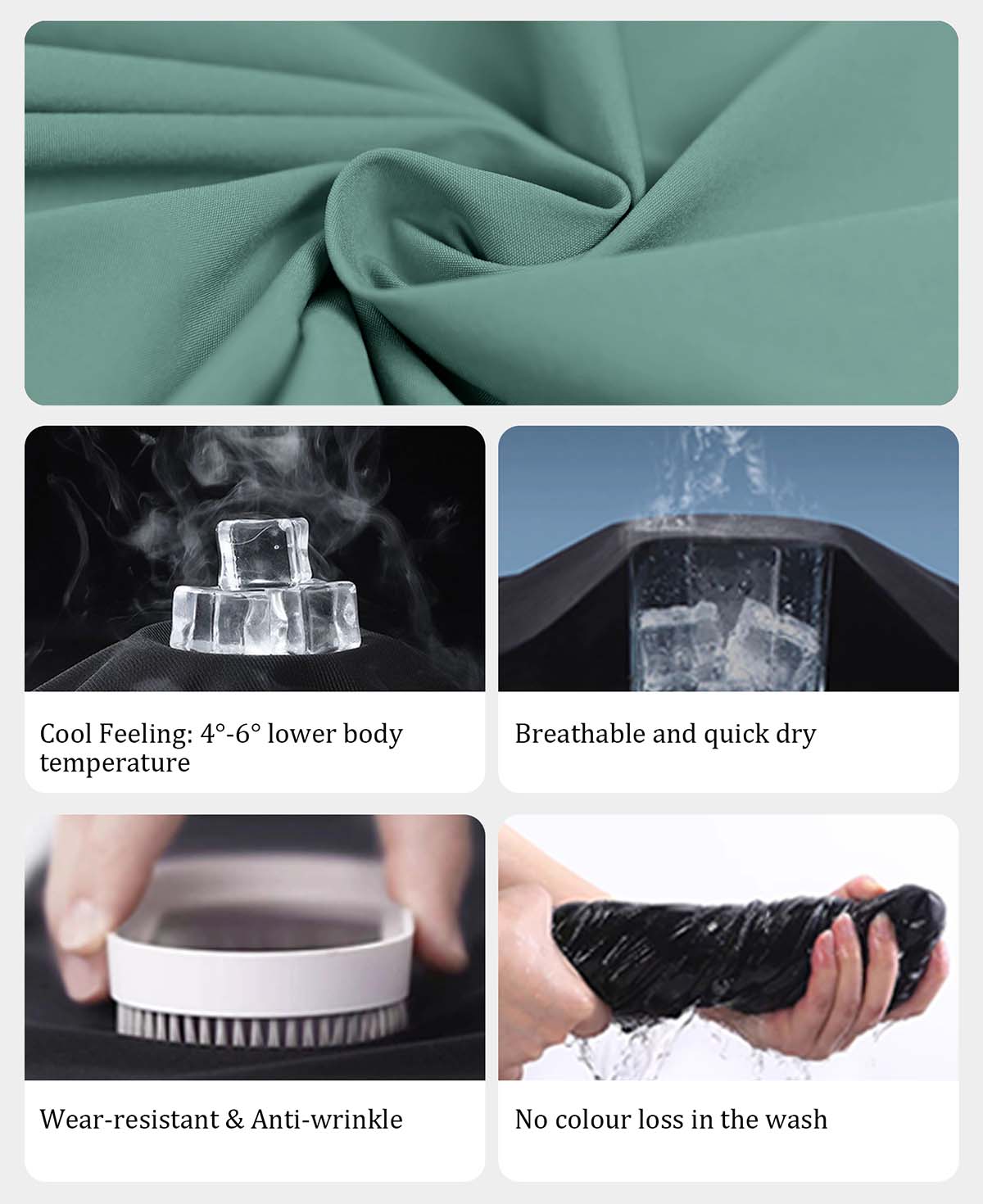 Custom fabric for men's green baggy wide leg sweatpants, windproof exterior, breathable and quick-dry interior.